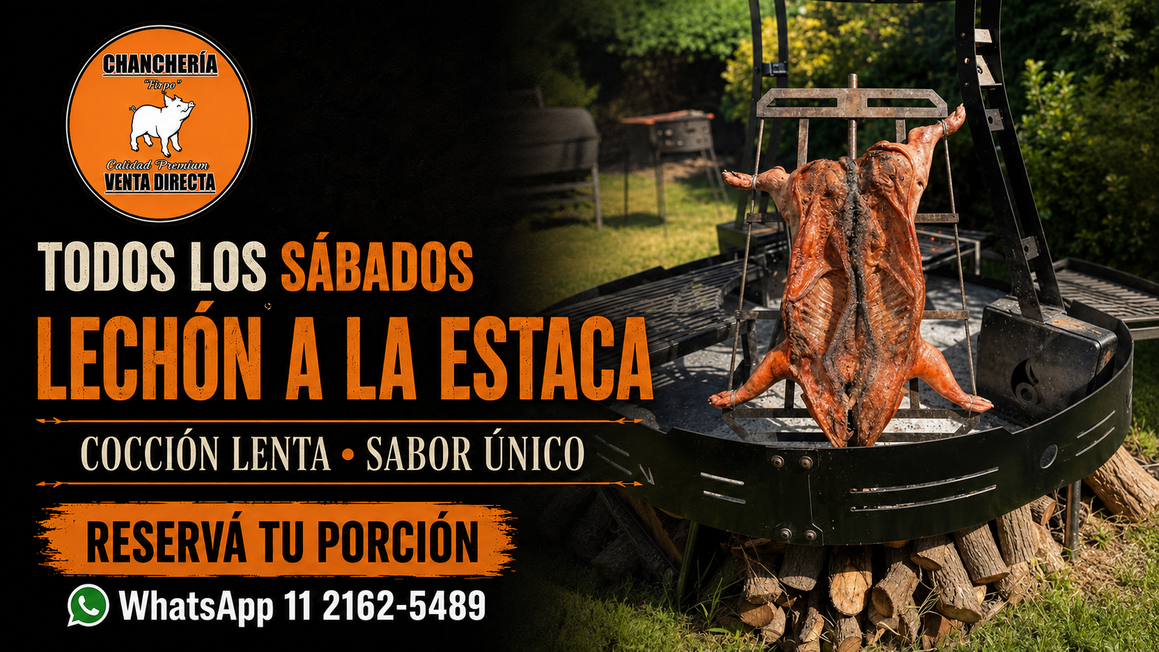 Todos los sábados, lechón a la estaca en Chanchería Firpo